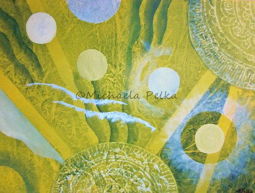 Intuitional art work: ‘Verwandlung’  Acryl on canvas, 80x60cm, by Michaela Pelka.