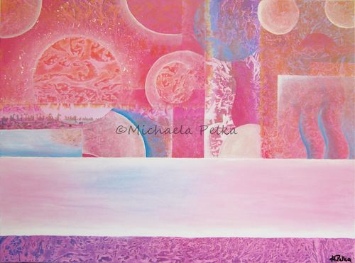 Intuitional art work: ‘Tausend und eine Nacht’  Acryl on canvas, 80x60cm, by Michaela Pelka.