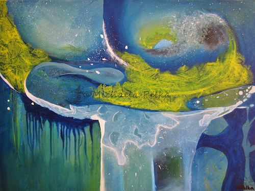 Intuitional art work: ‘Ozean’  Acryl on canvas, 80x60cm, by Michaela Pelka.